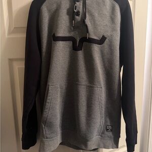 Kimes Ranch Charcoal and Black Henley Hoodie
